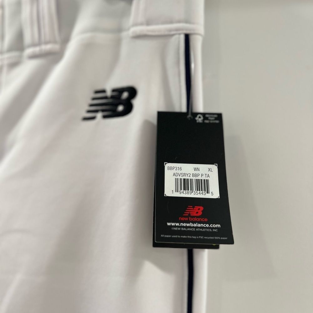 NWT New Balance Baseball Adversary 2 Pant Piped Tapered Navy White XL - Picture 4 of 5